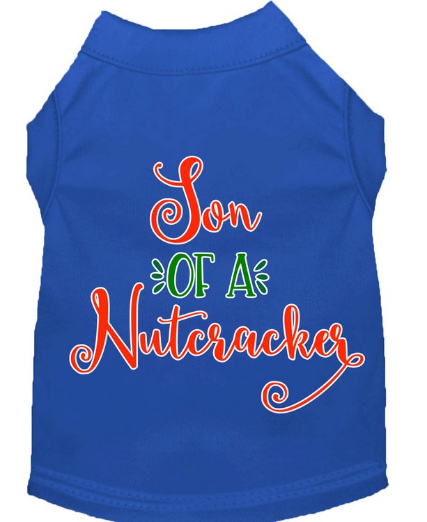 Son of a Nutcracker Screen Print Dog Shirt Blue XXXL